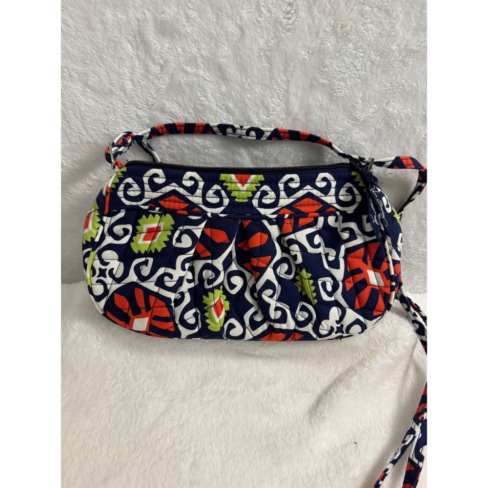 Vera Bradley Lola Quilted Cotton Little Hipster Crossbody Bag Navy Orange Green